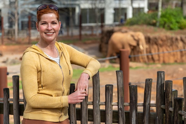 Meteorologist Dagmar Midcap has a special interest in saving trafficked animals. She is photographed at Zoo Atlanta on Thursday, March 12, 2026. (Ben Gray for the AJC)