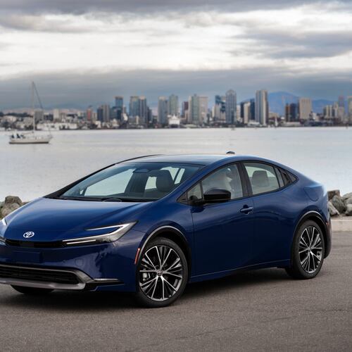 For 2026, the current-generation Prius returns with the same basic formula — excellent efficiency — wrapped in a design that’s finally not so frumpy. (Courtesy of Toyota)