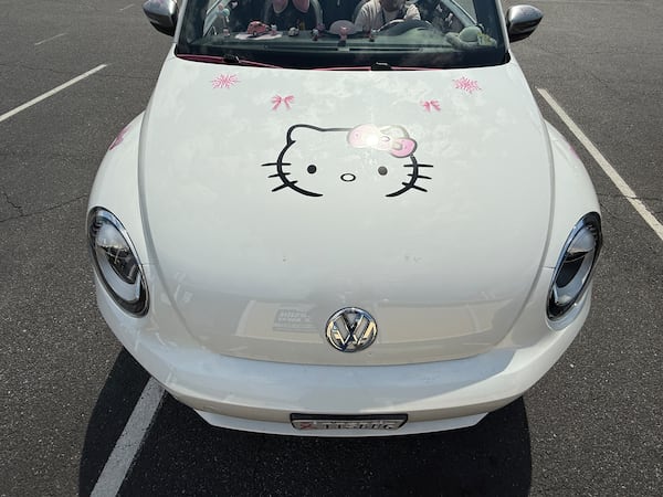 A Hello Kitty themed Volkswagen Beetle in Ruckersville, Va. Photo courtesy of Renee DeGross Valdes of Cox Automotive.