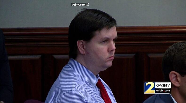 Justin Ross Harris listens to closing arguments at the hot-car murder trial in Brunswick. (Screen capture from WSB-TV) WSB-TV