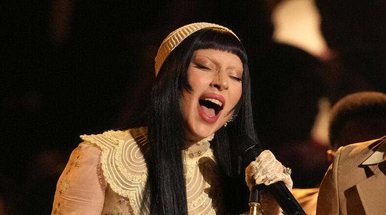 FILE - Lady Gaga performs during the 67th annual Grammy Awards in Los Angeles on Feb. 2, 2025. (AP Photo/Chris Pizzello, File)