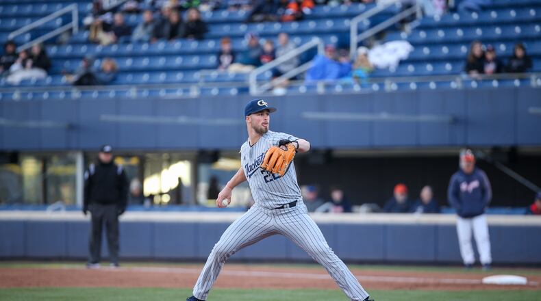 Georgia Tech pitcher Chance Huff did not fare well last weekend against Duke. (Photo courtesy Georgia Tech)