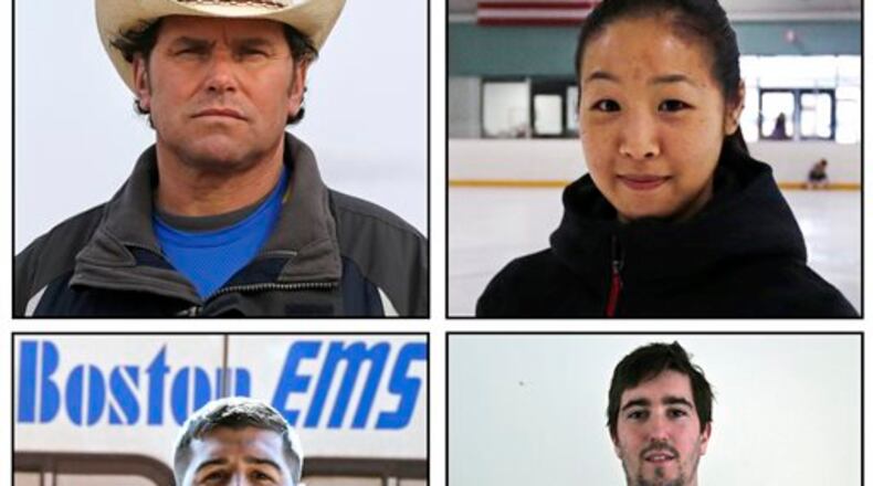 Carlos Arredondo, Devin Wang, Jeff Bauman and Paul Mitchell (AP Photo/Charles Krupa)