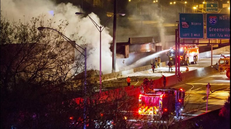 The I-85 bridge collapse is sure to snarl traffic for the foreseeable future. AP photo