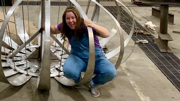 Metalwork artist Ruth English says she's proud to have left a creative mark on her hometown with the giant onion she built to adorn the top of the Toombs County courthouse. (Courtesy of Ruth English)