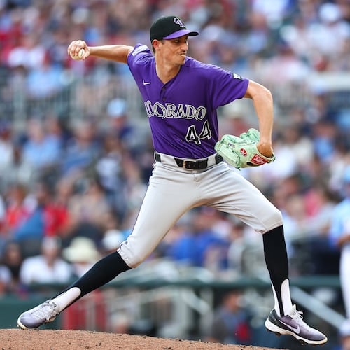 Colorado Rockies pitcher Jimmy Herget delivers in the sixth inning of a baseball game against the Atlanta Braves, Saturday, Aug. 29, 2026, in Atlanta. (AP Photo/Colin Hubbard)