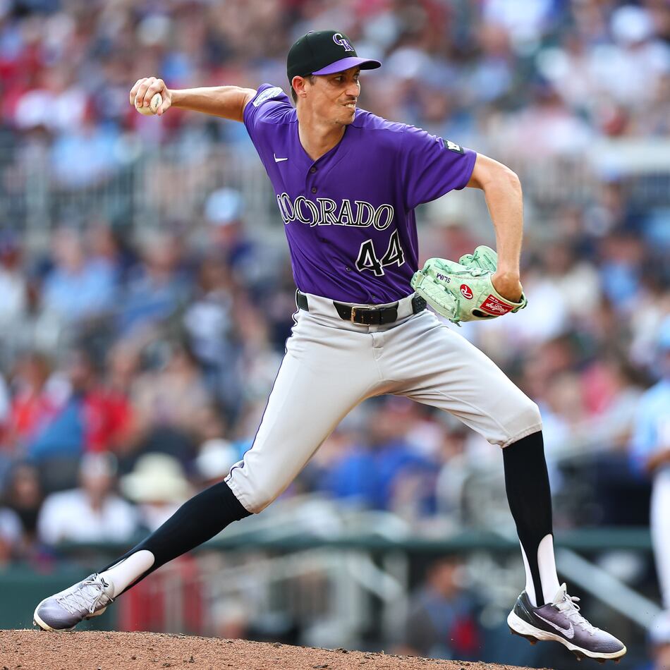 Colorado Rockies pitcher Jimmy Herget delivers in the sixth inning of a baseball game against the Atlanta Braves, Saturday, Aug. 29, 2026, in Atlanta. (AP Photo/Colin Hubbard)