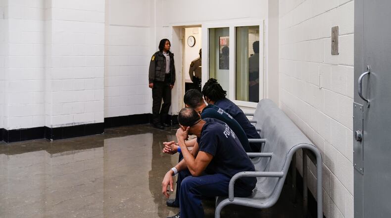 Inmates are seen during a tour of the Fulton County Jail on Monday, December 9, 2019, in Atlanta. (Elijah Nouvelage/Special to the Atlanta Journal-Constitution)