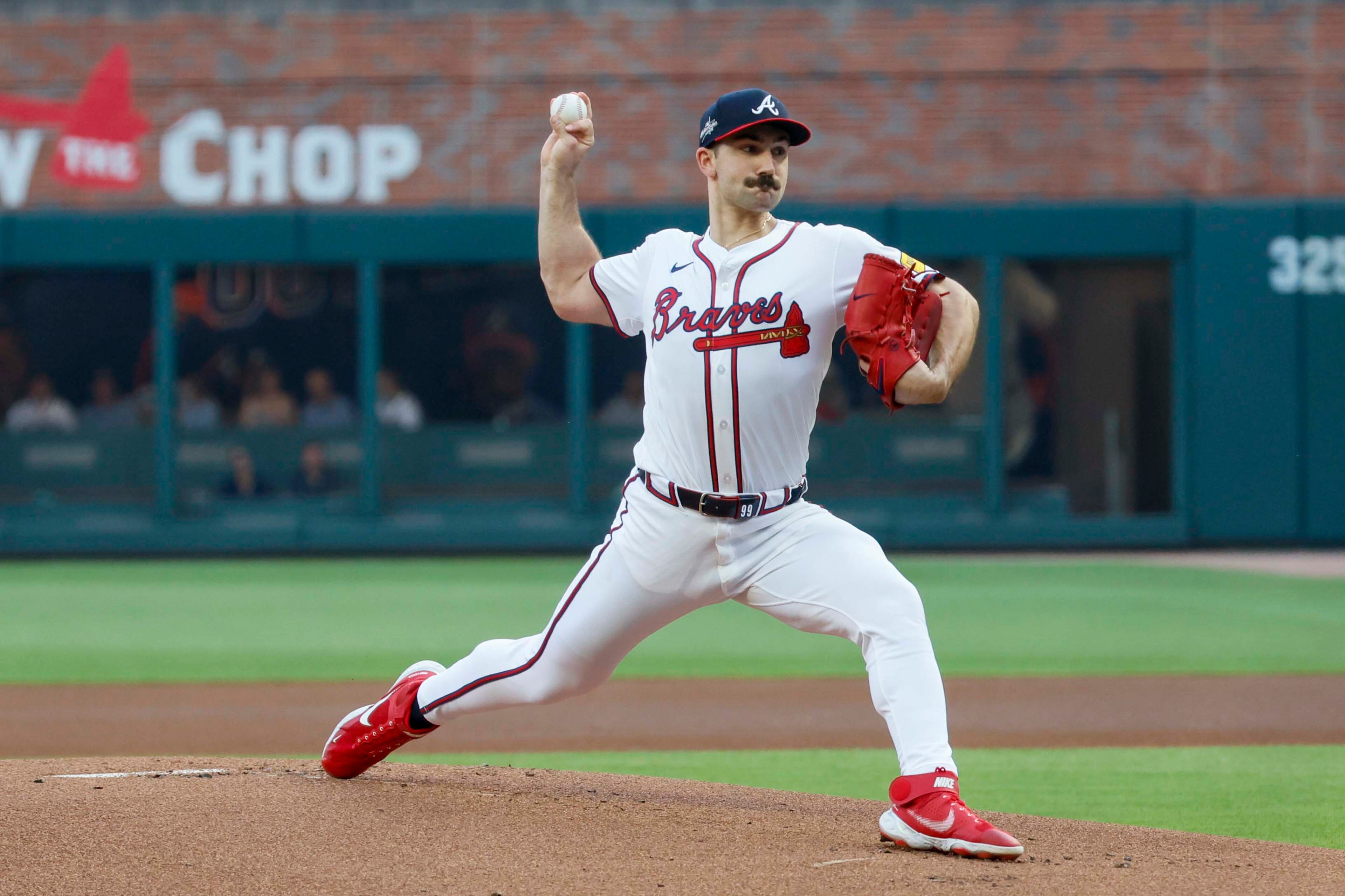 Braves starting pitcher Spencer Strider (99) delivers to an Arizona Diamondbacks batter during the first inning at Truist Park on Tuesday, June 3, 2025, in Atlanta.
(Miguel Martinez/ AJC)