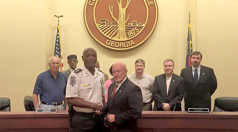 The Douglasville City Council named Gary Sparks police chief in 2015. From all across the metro area, law enforcement representatives will be present at a recruiting fair to be held 11 a.m. to 12:30 p.m. Sept. 18 at the Douglasville Police Department, 2083 Fairburn Road, Douglasville. (Courtesy of Douglasville Police)