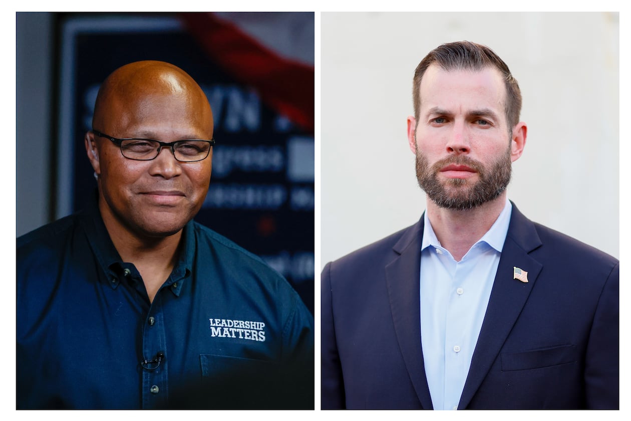 Democrat Shawn Harris (left) lost to Republican Clay Fuller in a runoff for Georgia's 14th Congressional District on Tuesday. (Miguel Martinez/AJC)
