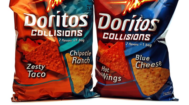 In 2007, Doritos Collisions like Zesty Taco/Chipotle Ranch and Hot Wings/Blue Cheese were the big new product introductions from the brand. This year, it should have been Lady Doritos but the idea has been squashed. (photo CHRIS HUNT/AJC STAFF)