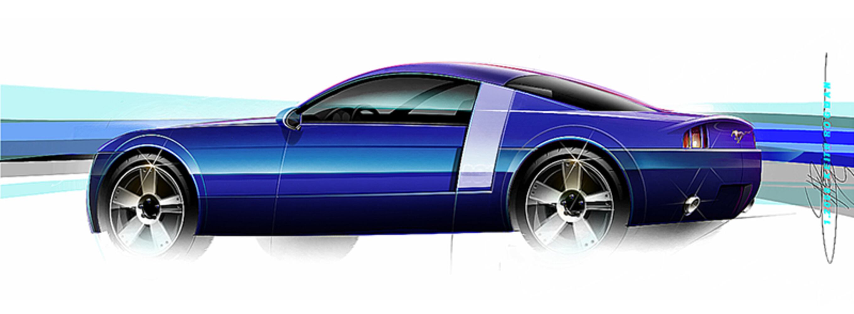 Sketches of Mustangs' changes from 2005-2014