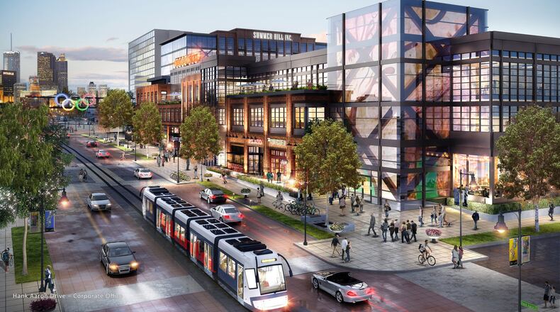 Rendering provided by Carter & Associates. On Tuesday, Georgia State University and the private development team that acquired the former Atlanta Braves stadium near downtown showed off new renderings showing the design concepts of what they hope to build on the 68-acre site.
