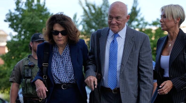 Charlie Kirk's parents, Robert and Kathryn Kirk, arrive at the Fourth District Courthouse for a hearing for Tyler Robinson, accused in the fatal shooting of Charlie Kirk, Monday, July 6, 2026, in Provo, Utah. (AP Photo/Marielle Scott)