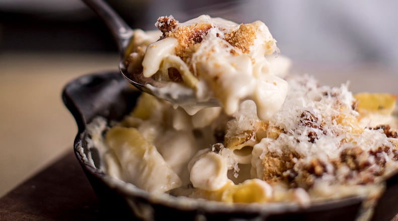 Iberian Pig’s Mahon Crema Macaroni and Cheese. (Courtesy of Heidi Geldhauser Harris)