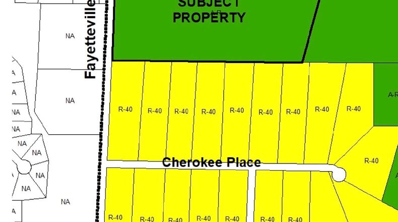 A developer plans to convert 19.5 acres of property into approximately 15 homes on one-acre lots. Courtesy Fayette County