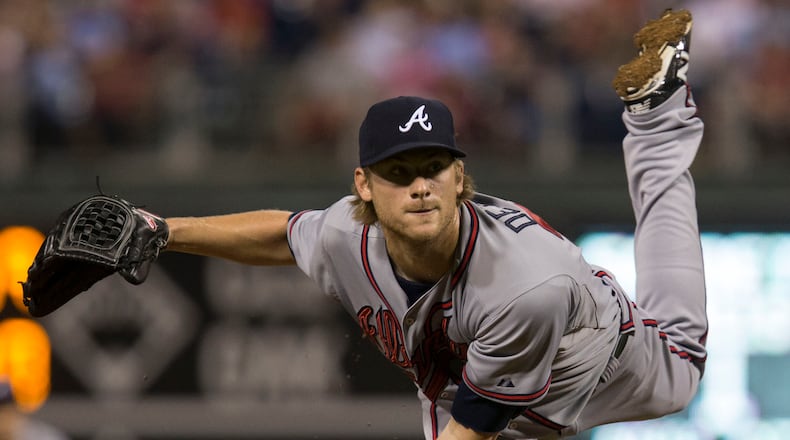 Atlanta Braves reliever Ross Detwiler (56) pitches against the Philadelphia Phillies, Thursday, July 30, 2015, in Philadelphia. He went 1-0 with a 7.63 ERA across 15-1/3 innings in 24 games with the Braves in 2015. (Laurence Kesterson/AP)