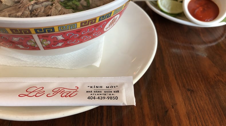 The pho noodles come flat and wide at Le Fat. CONTRIBUTED BY BRAD KAPLAN