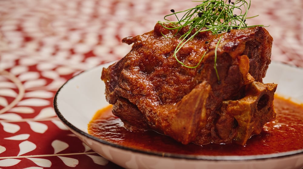 Smoked lamb neck at Ghee Indian Kitchen. (Credit: Felipe Cuevas, courtesy of Ghee Indian Kitchen)