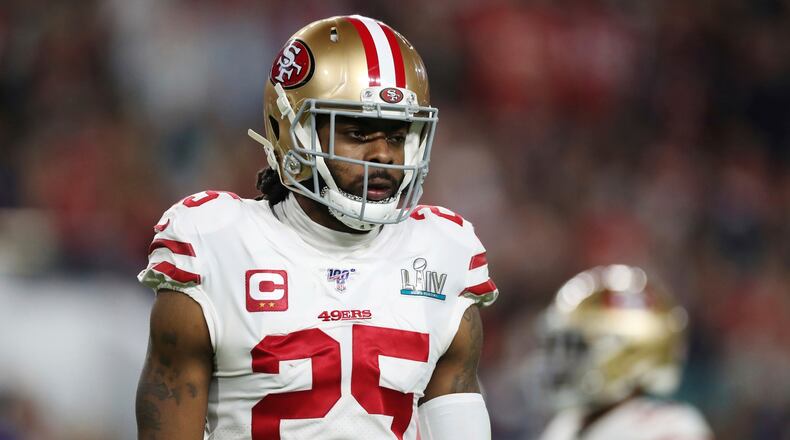 Free-agent NFL cornerback Richard Sherman was arrested Wednesday morning in Seattle on felony charges of burglary and domestic violence and is being held without bail, according to reports. (AJC file photo)