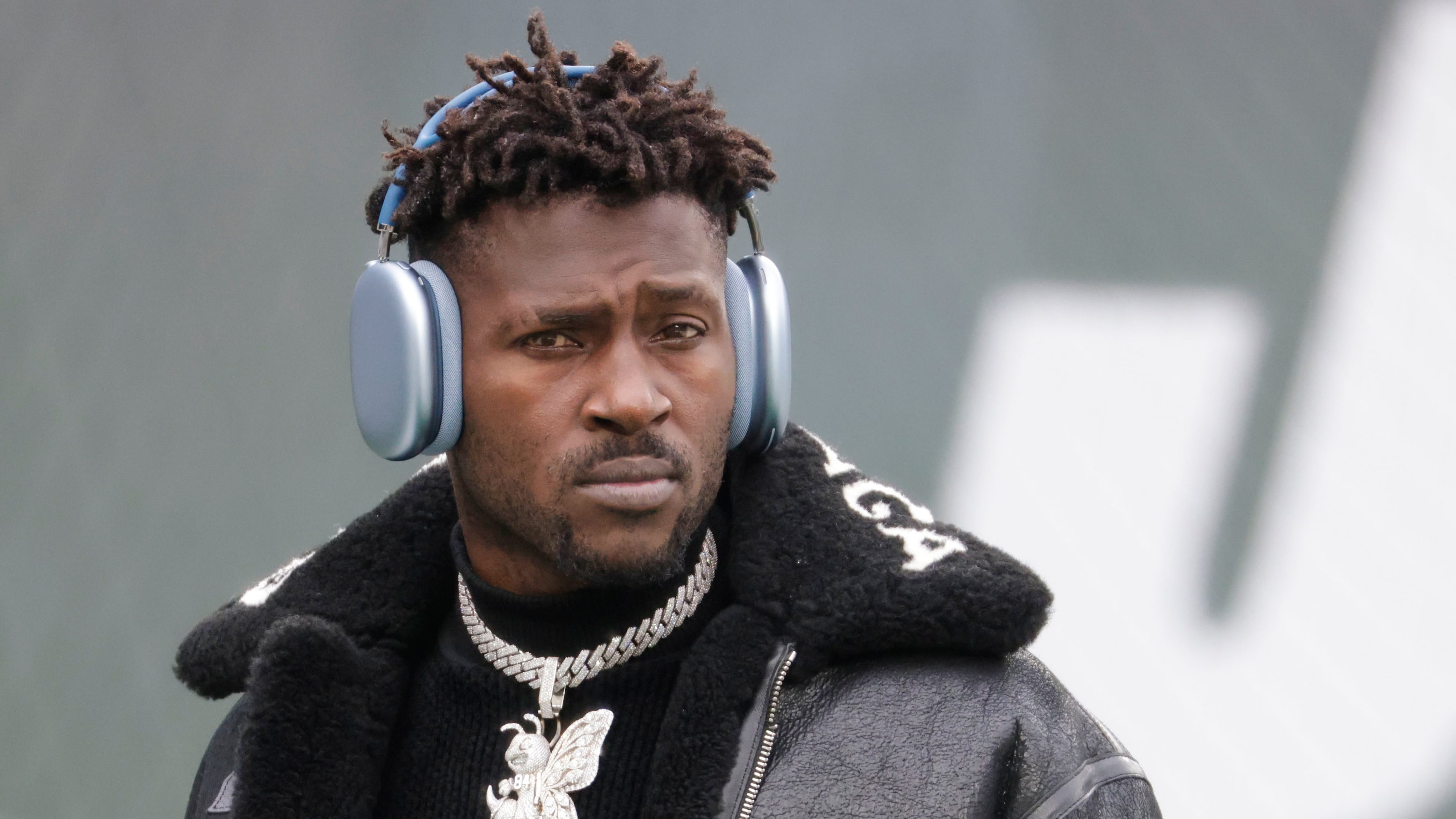 FILE - Tampa Bay Buccaneers' Antonio Brown arrives for an NFL football game against the New York Jets, Sunday, Jan. 2, 2022, in East Rutherford, N.J. (AP Photo/Corey Sipkin, File)