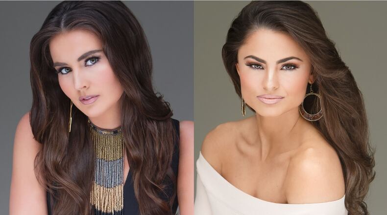 Miss University of Georgia Hanna Holley (left) won a preliminary swimsuit award and Miss Southeast Georgia Alyssa Beasley (right) won a preliminary talent award during Miss Georgia competition Tuesday.