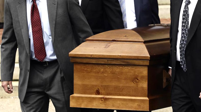 Cherokee County mortuaries have agreed to limit to 10 the number of people in a public gathering. AP PHOTO / MATT ROURKE