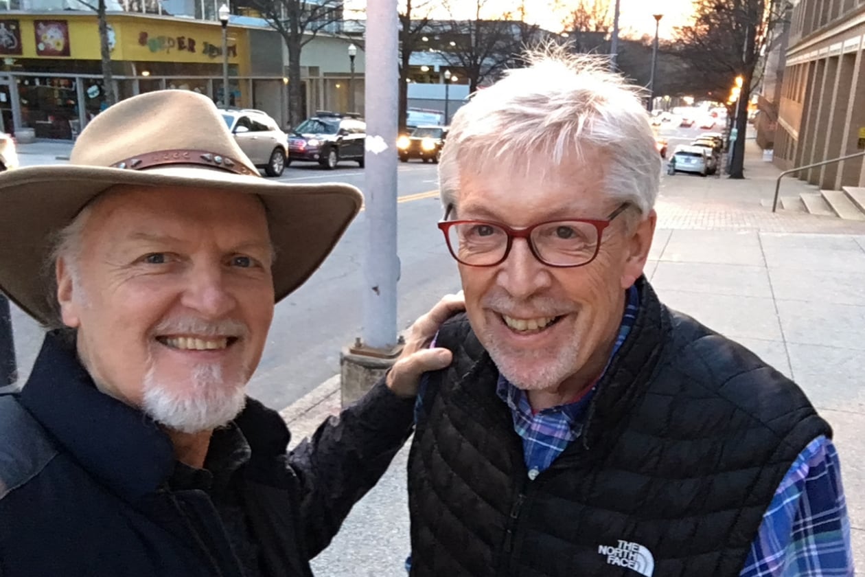 “Jon (Abercrombie) and I were fast friends, running and biking and going to music events together," musician and songwriter Lindy Hearne (left) said. "He was one of my best friends, but I think everyone who knew Jon felt that he was their best friend.” (Courtesy of Lynn Adler)