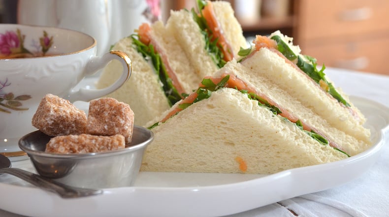 At Tipple & Rose Tea Parlor and Apothecary, tea time is not only for tea but also a smoked salmon and homemade boursin, with watercress (or arugula) sandwich. (Photo Chris Hunt/Special)