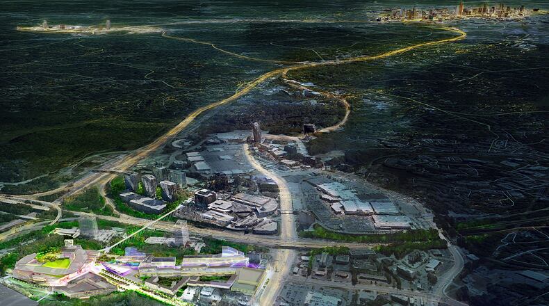 The Atlanta Braves plan to build an entertainment complex around its new $672 million stadium in Cobb County