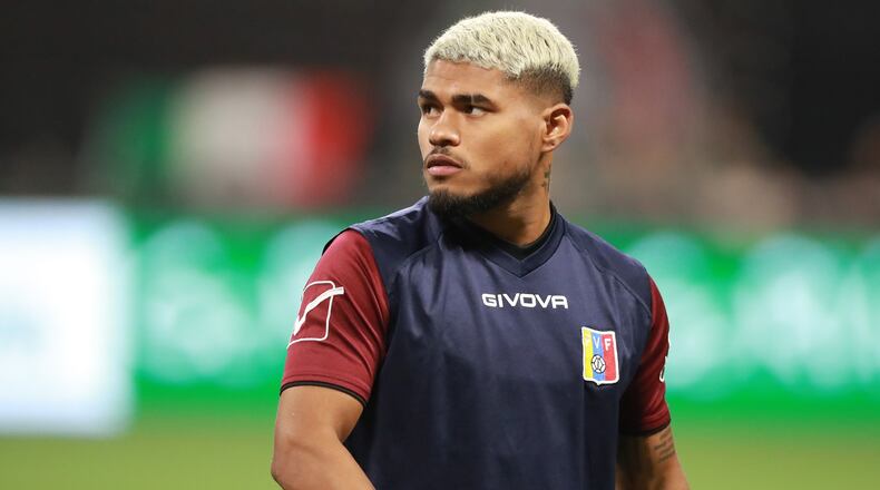 Venezuela forward Josef Martinez takes the field to play Mexico in a soccer match on Wednesday, June 5, 2019, in Atlanta. Curtis Compton/ccompton@ajc.com