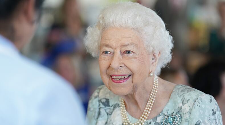 Queen Elizabeth II at the opening of a new building at the Thames Hospice in Maidenhead, United Kingdom, on July 15, 2022. (Pool/i-Images via ZUMA Press/TNS)