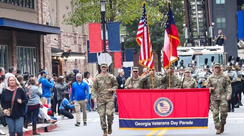 Watch the 44th annual Georgia Veterans Day Parade march down Peachtree Street on Saturday, Nov. 8, 2025, in Atlanta. (Courtesy of Georgia Veterans Day Parade Association)