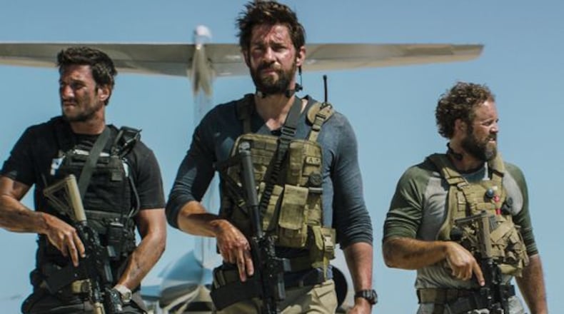 Pablo Schreiber (from left, as Kris "Tanto" Paronto), John Krasinski (Jack Silva), David Denman (Dave "Boon" Benton) and Dominic Fumusa (John "Tig" Tiegen) co-star in '13 Hours: The Secret Soldiers of Benghazi.' Photo: Paramount