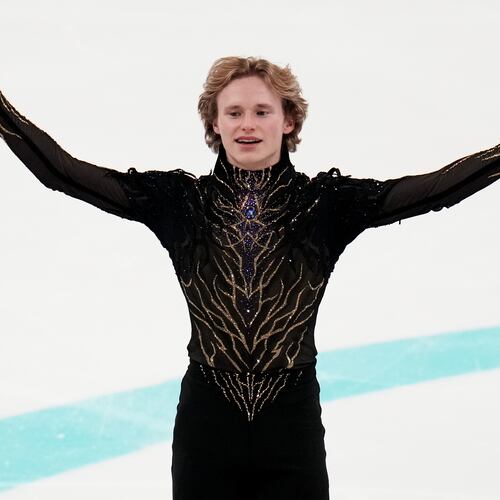 Ilia Malinin competes during the men's free skate competition at the U.S. Figure Skating Championships, Saturday, Jan. 10, 2026, in St. Louis. (AP Photo/Jeff Roberson)