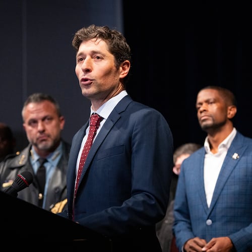 Minneapolis Mayor Jacob Frey speaks during a news conference addressing the media following reports that the Trump administration will be targeting Somali immigrants in the Twin Cities, at City Hall in Minneapolis, Tuesday, Dec. 2, 2025. (Leila Navidi/Star Tribune via AP)