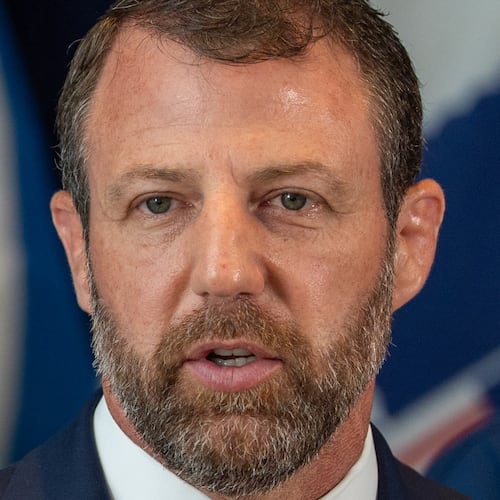 Department of Homeland Security Secretary Markwayne Mullin speaks during a news conference Wednesday, July 1, 2026, in New York. (AP Photo/David 'Dee' Delgado)