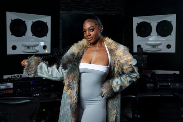 Jai'Len Josey poses at Sessions Studios in Atlanta. The Tri-Cities High School graduate was one of four artists on the AJC's list of musicians to watch for 2025. Her debut album "Serial Romantic" is out now.  (Jason Getz/AJC 2025)