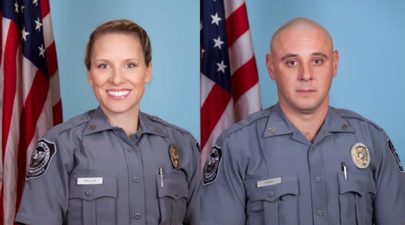 Officers Amber Troglin (left), Sam Short