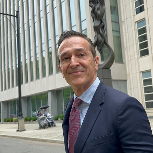 Hernan Lopez, the former CEO of Fox International Channels, leaves a federal courthouse in the Brooklyn borough of New York on May 27, 2026. (AP Photo/Larry Neumeister)