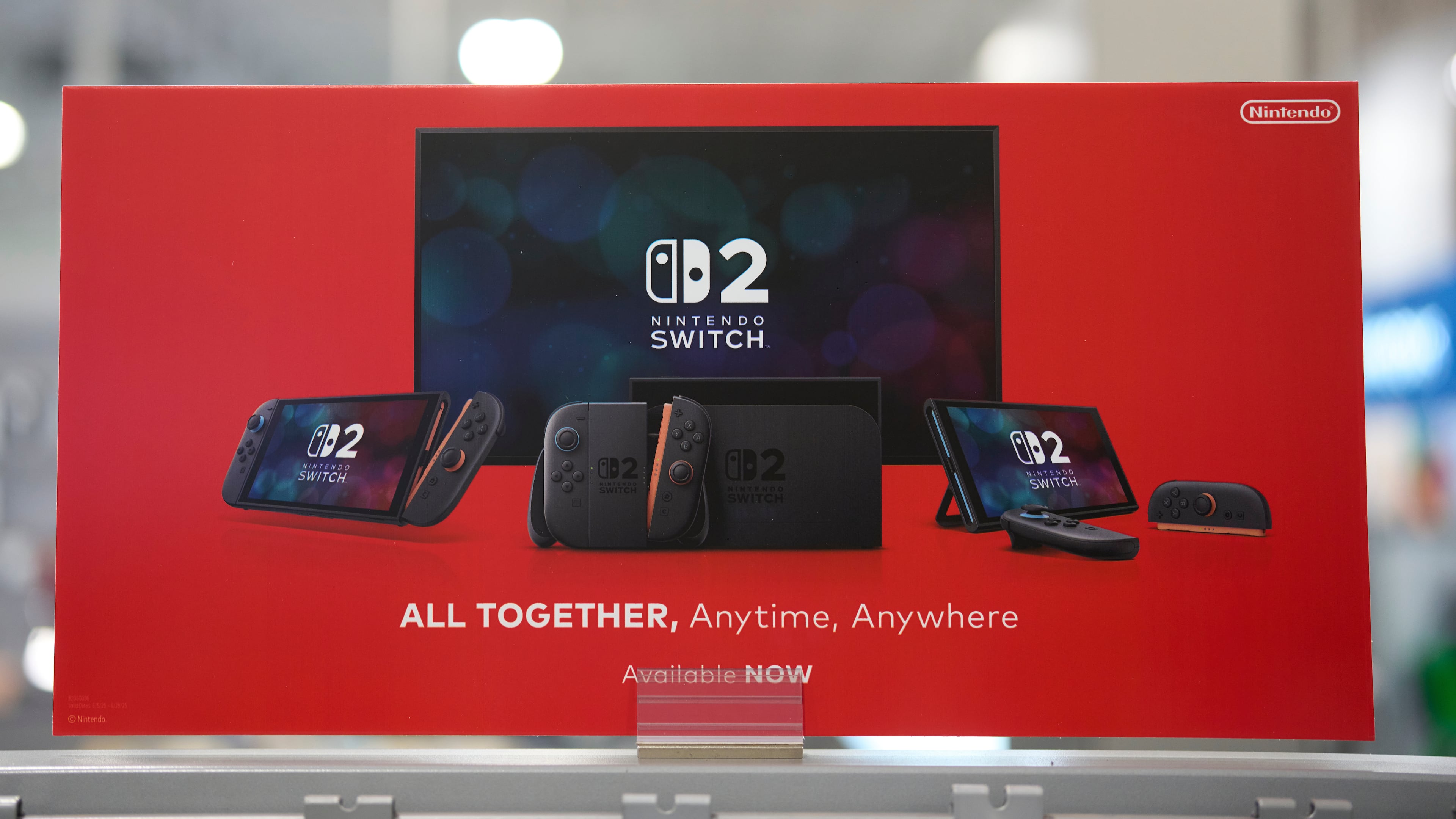 A Nintendo Switch 2 display appears at a Best Buy in Nashville, Tenn., on une 5, 2025, (AP Photo/George Walker IV)