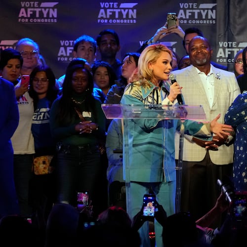 Democratic candidate State Rep. Aftyn Behn, D-Nashville, speaks to supporters at a watch party after losing a special election for the U.S. seventh congressional district, Tuesday, Dec. 2, 2025, in Nashville, Tenn. (AP Photo/George Walker IV)