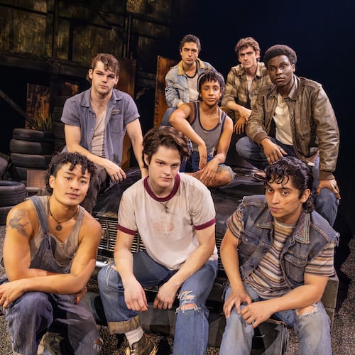 The Greasers are a fictional teen gang from rural Oklahoma in "The Outsiders: A New Musical." The Broadway musical is based on S.E. Hinton's book and Francis Ford Coppola's film. Atlantans can see the touring Regions Bank Broadway in Atlanta production at the Fox Theatre Nov. 25-30. (Courtesy of Matthew Murphy)