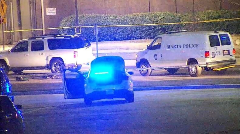 A man was shot about 8 p.m. Saturday was rushed to Grady Memorial Hospital, where he later died, MARTA spokeswoman Alisa Jackson said. (Credit: Channel 2 Action News)