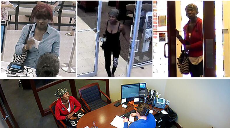 The FBI is looking for the woman seen here at the multiple banks they say she has either robbed or tried to rob throughout metro Atlanta and Tennessee.