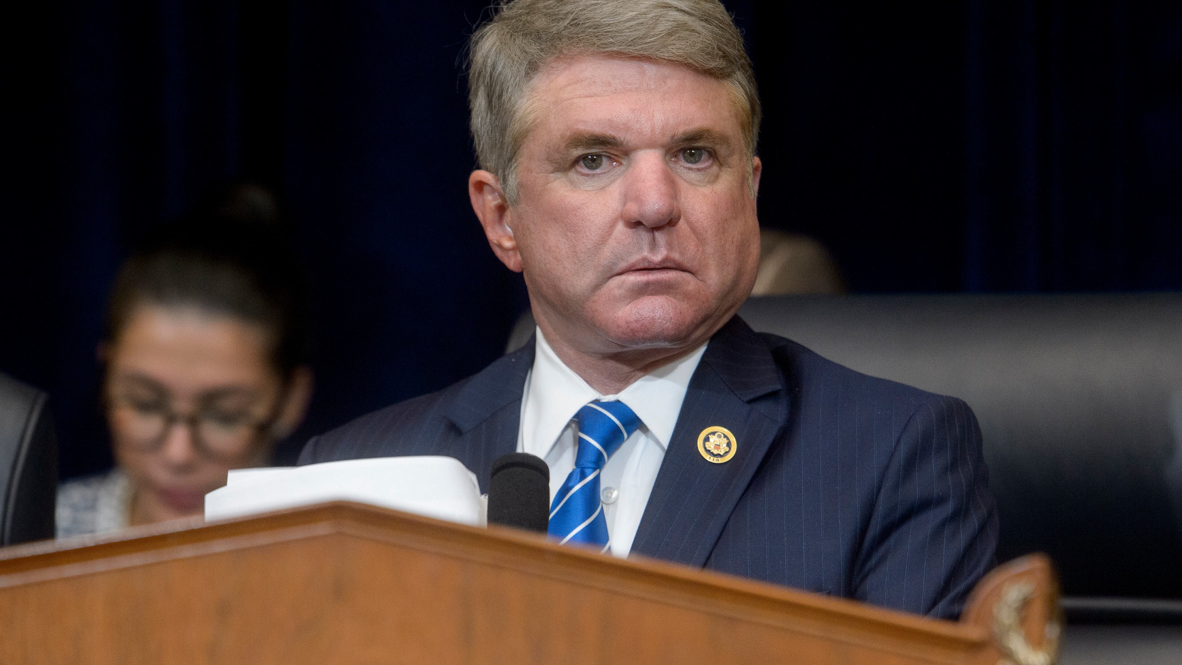 FILE - House Committee on Foreign Affairs Chairman Michael McCaul, R-Texas, presides over a House Committee on Foreign Affairs hearing on Capitol Hill, in Washington, Sept. 24, 2024. (AP Photo/Rod Lamkey, Jr., File)