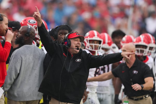 Georgia head coach Kirby Smart during October's game against Ole Miss.
