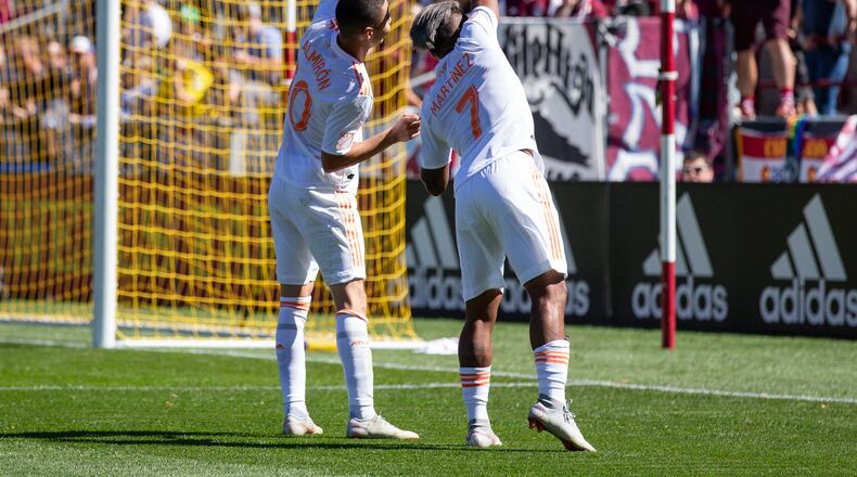 Miguel Almiron (left) and Josef Martinez are both finalists for the MLS MVP award.
