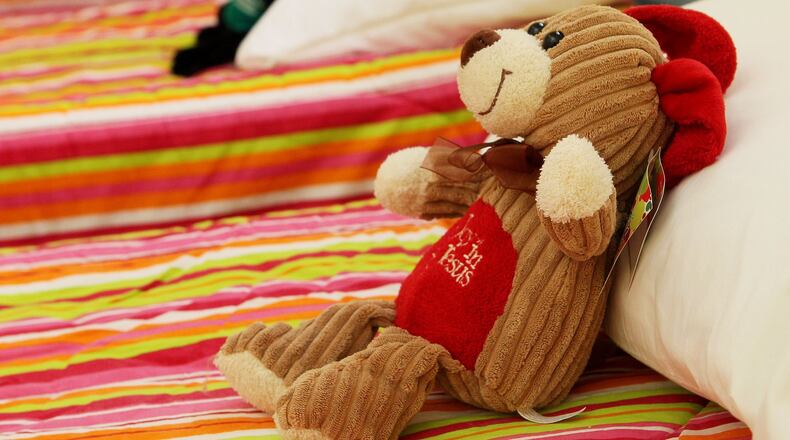 This 2012 file photo shows stuffed animals on kids’ beds at the SaltLight Center, the only true emergency homeless shelter in Gwinnett County. FILE PHOTO